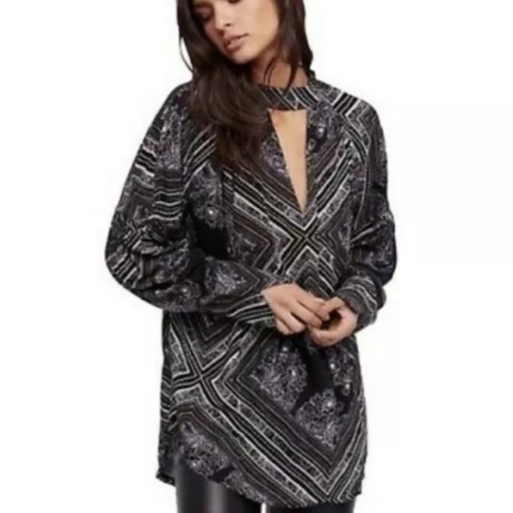 FP - Walking on a Dream Tunic Black Geometric
